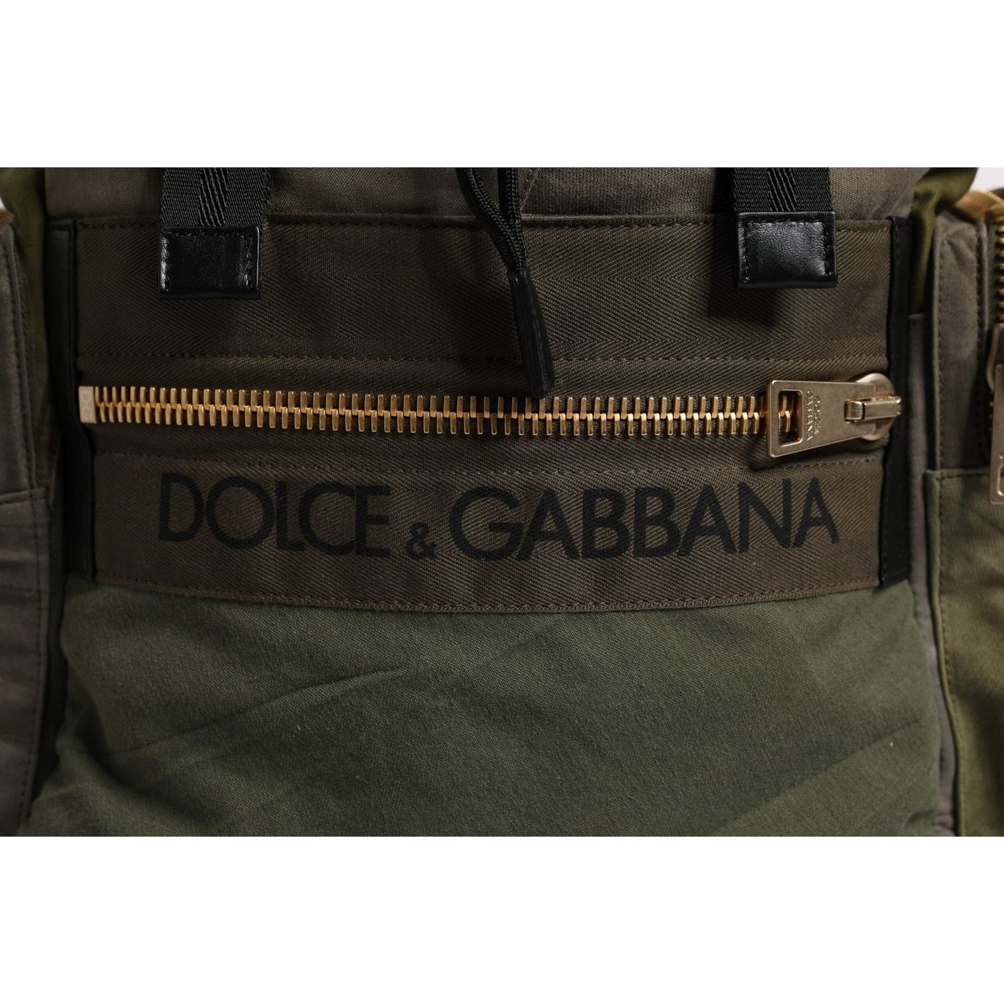 Dolce & Gabbana Military Green Patchwork Travel Backpack Bag BAG4454