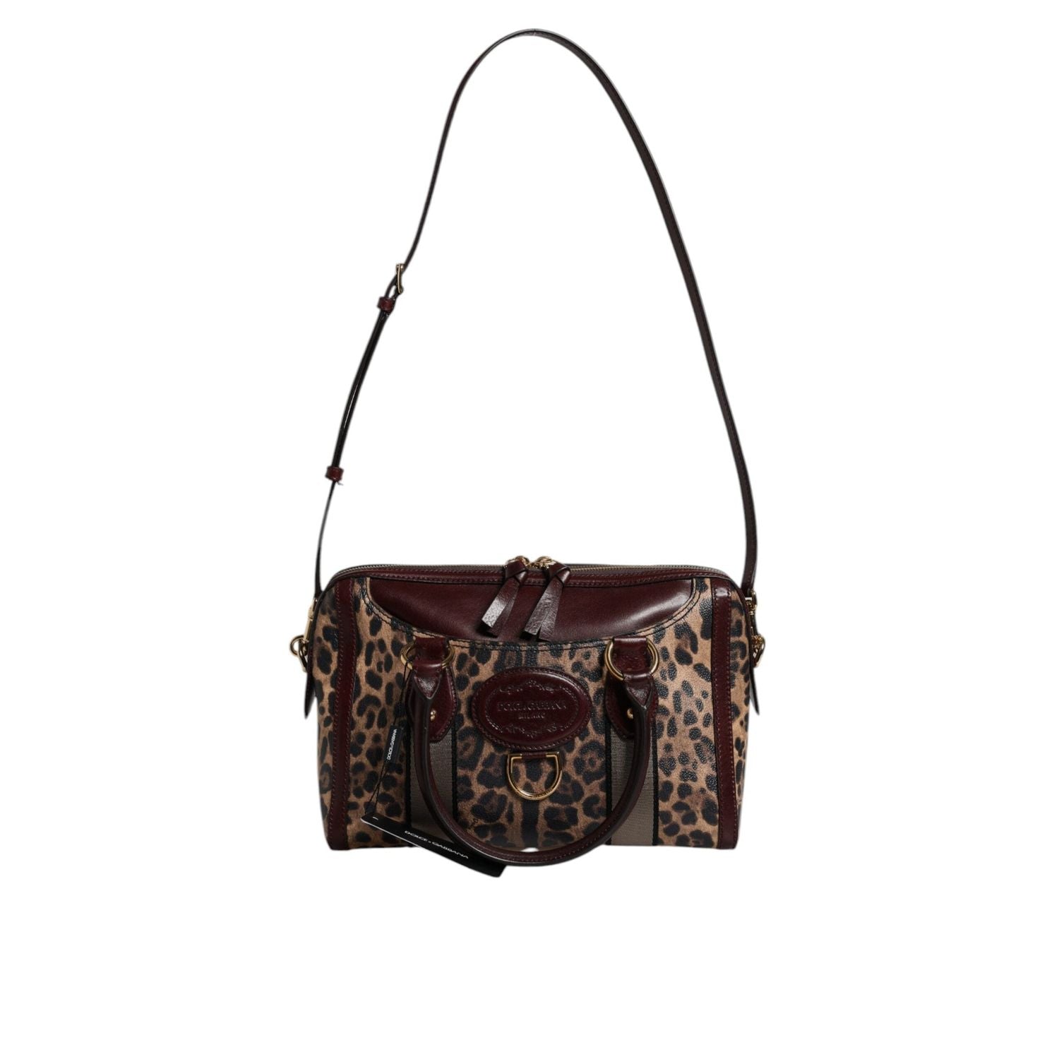 Front view with bag zipped and handles upright.