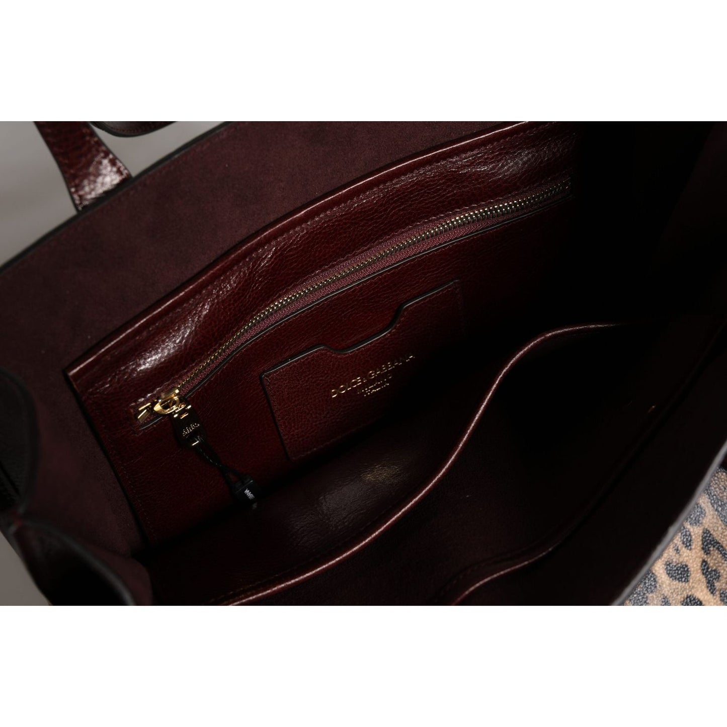 Dolce & Gabbana Brown Leopard Leather Shoulder Strap Tote Bag