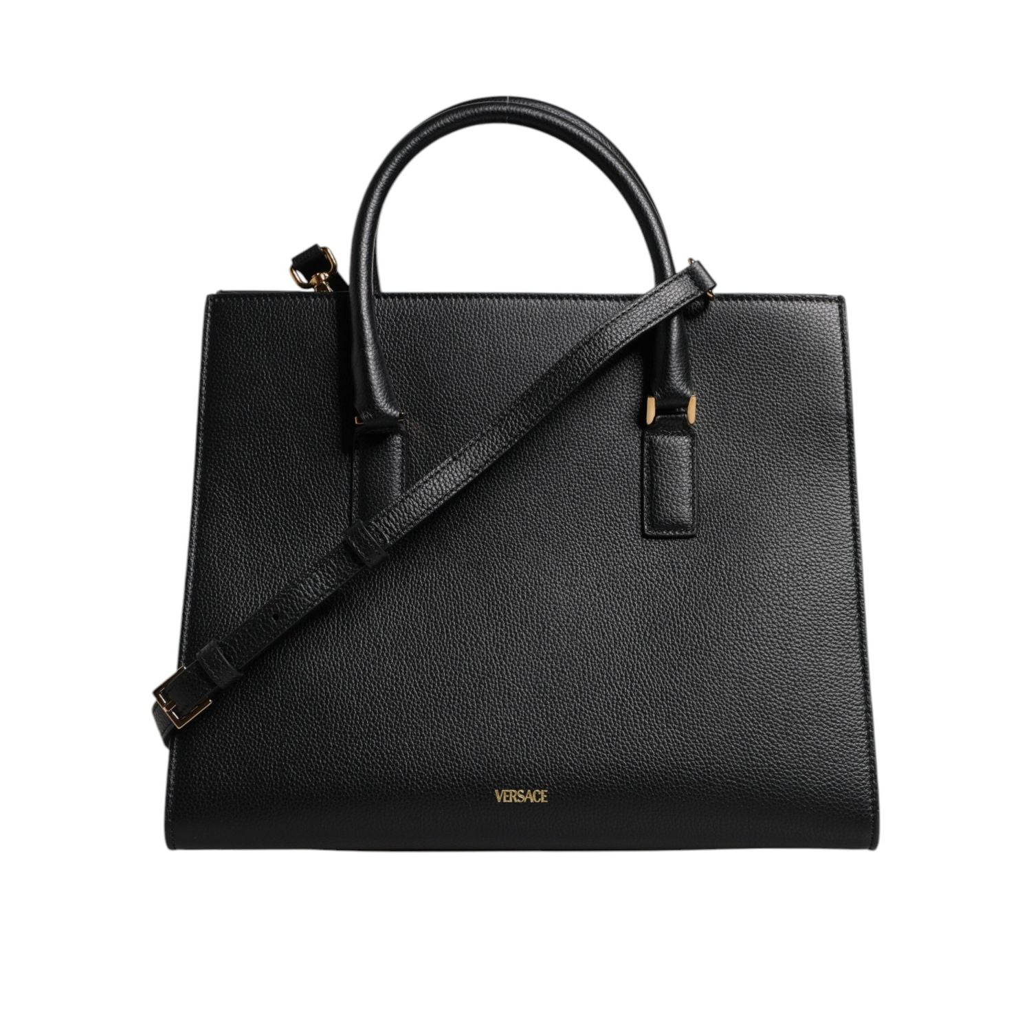 Front view with bag zipped and handles upright.