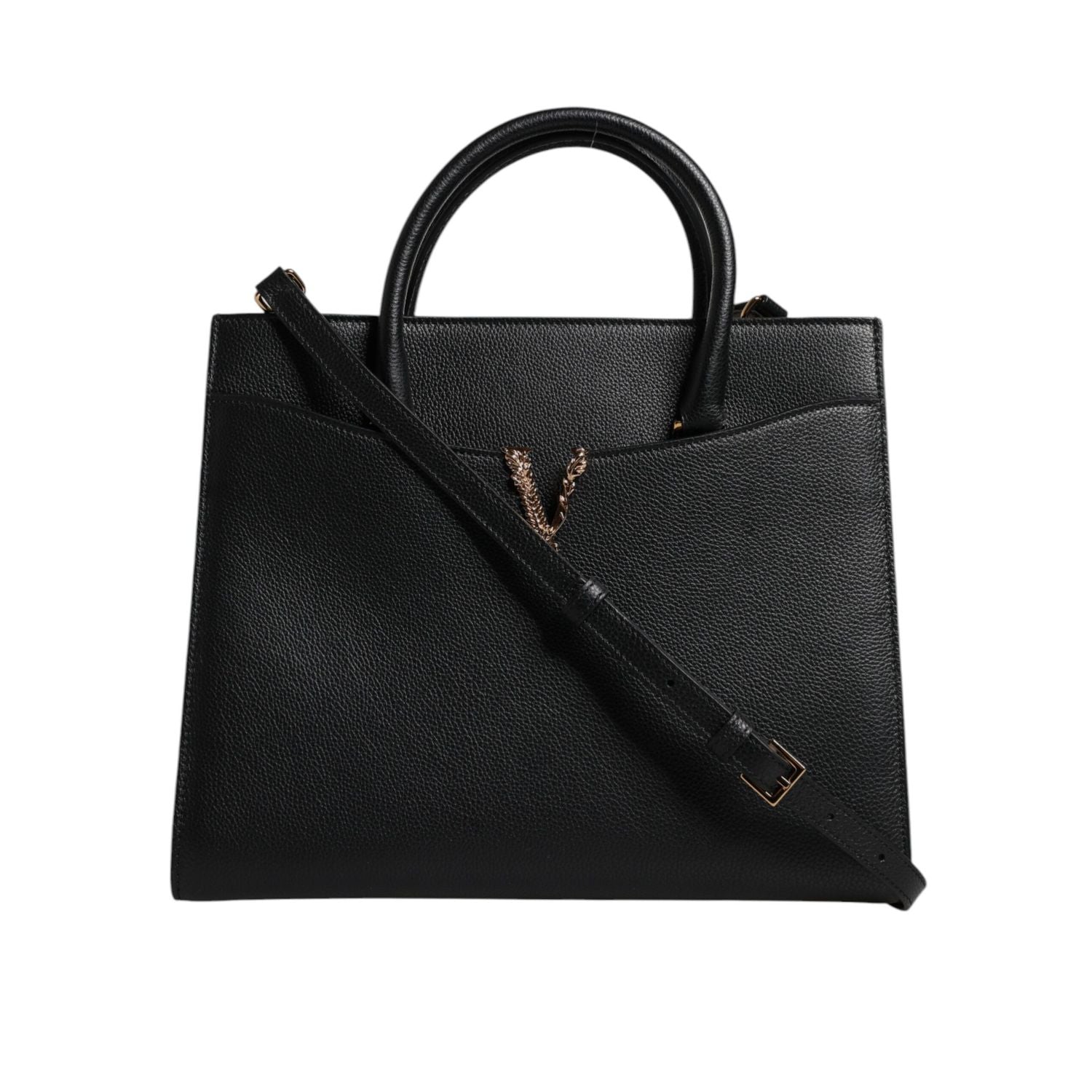 Front view with bag zipped and handles upright.