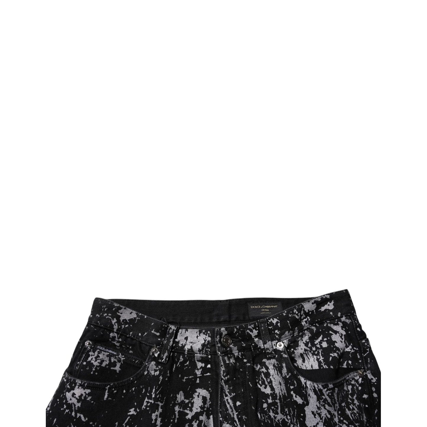 Dolce & Gabbana Black Tie Dye Cotton Straight Men Denim Jeans