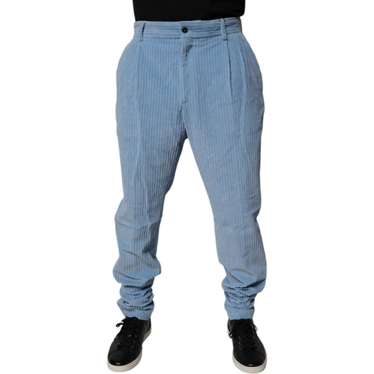Dolce & Gabbana Light Blue Corduroy Cotton Skinny Denim Jeans PAN75155-50