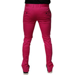 Dolce & Gabbana Pink Black Stripe Slim Fit Men Dress Pants PAN75169-48