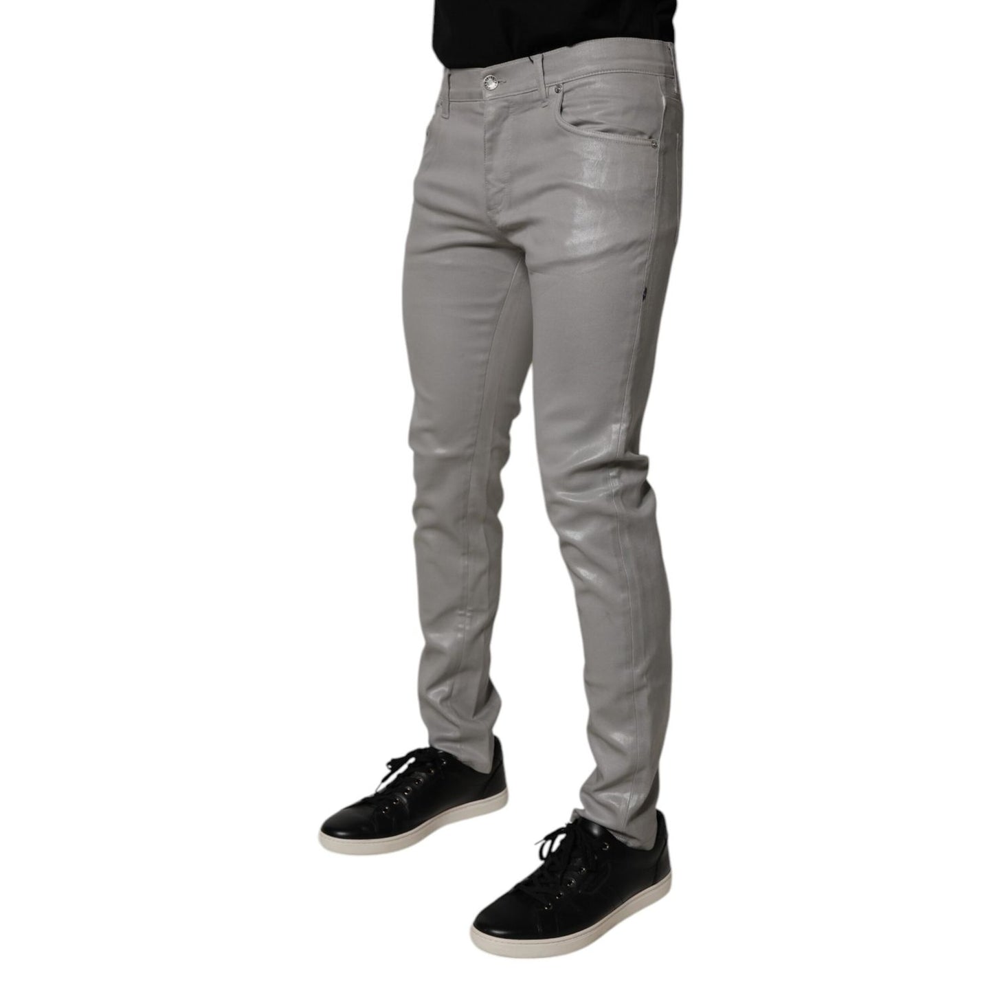 Dolce & Gabbana Gray Cotton Stretch Men Slim Fit Denim Jeans