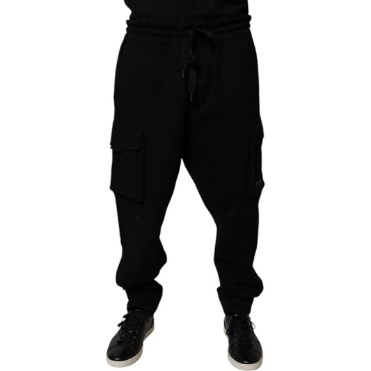 Dolce & Gabbana Black Cotton Jogger Cargo Sweatpants Pants PAN75221-60