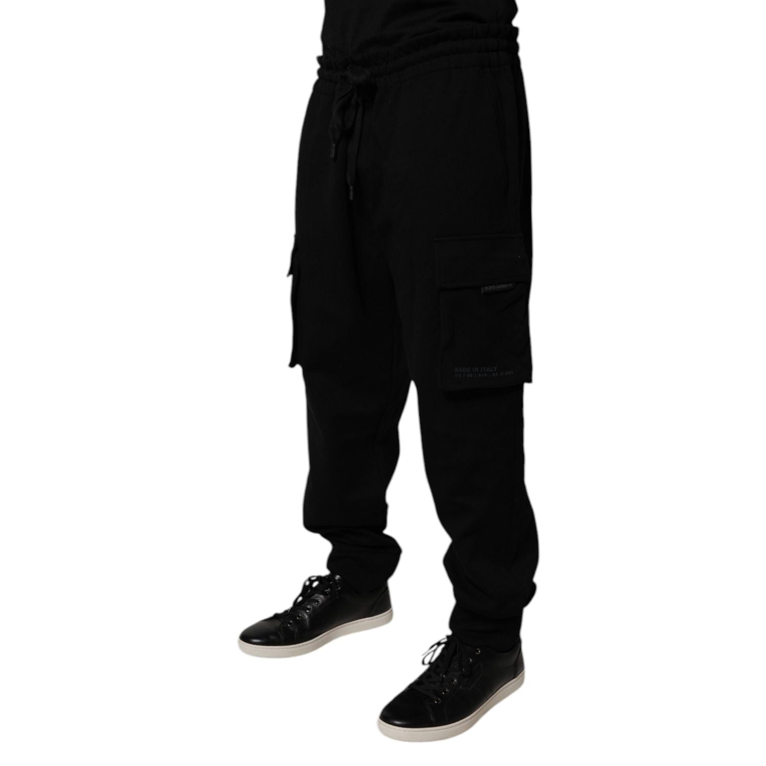 Dolce & Gabbana Black Cotton Jogger Cargo Sweatpants Pants