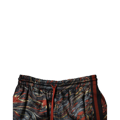 Dolce & Gabbana Multicolor Marble Print Trouser Bermuda Shorts