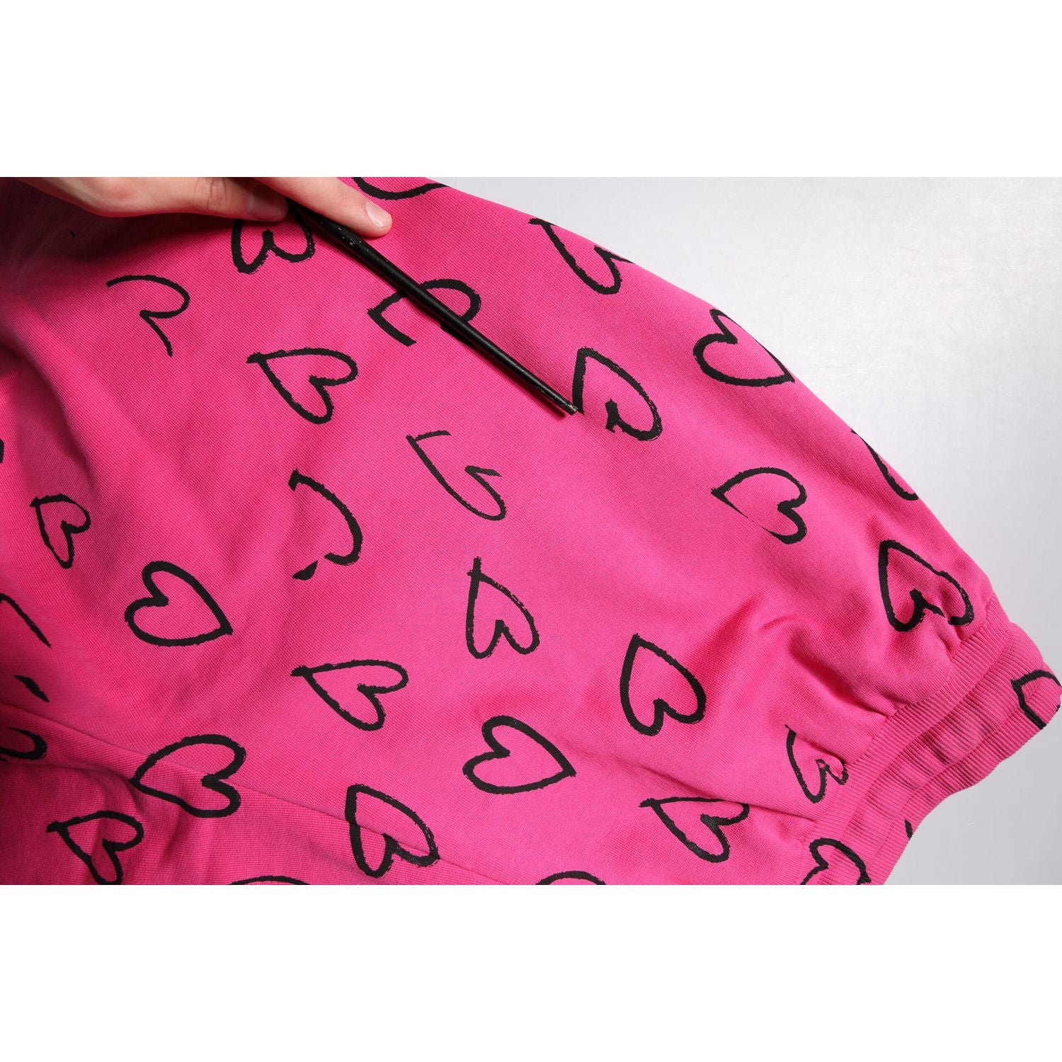 Dolce & Gabbana Pink Cotton Heart Print Bermuda Shorts