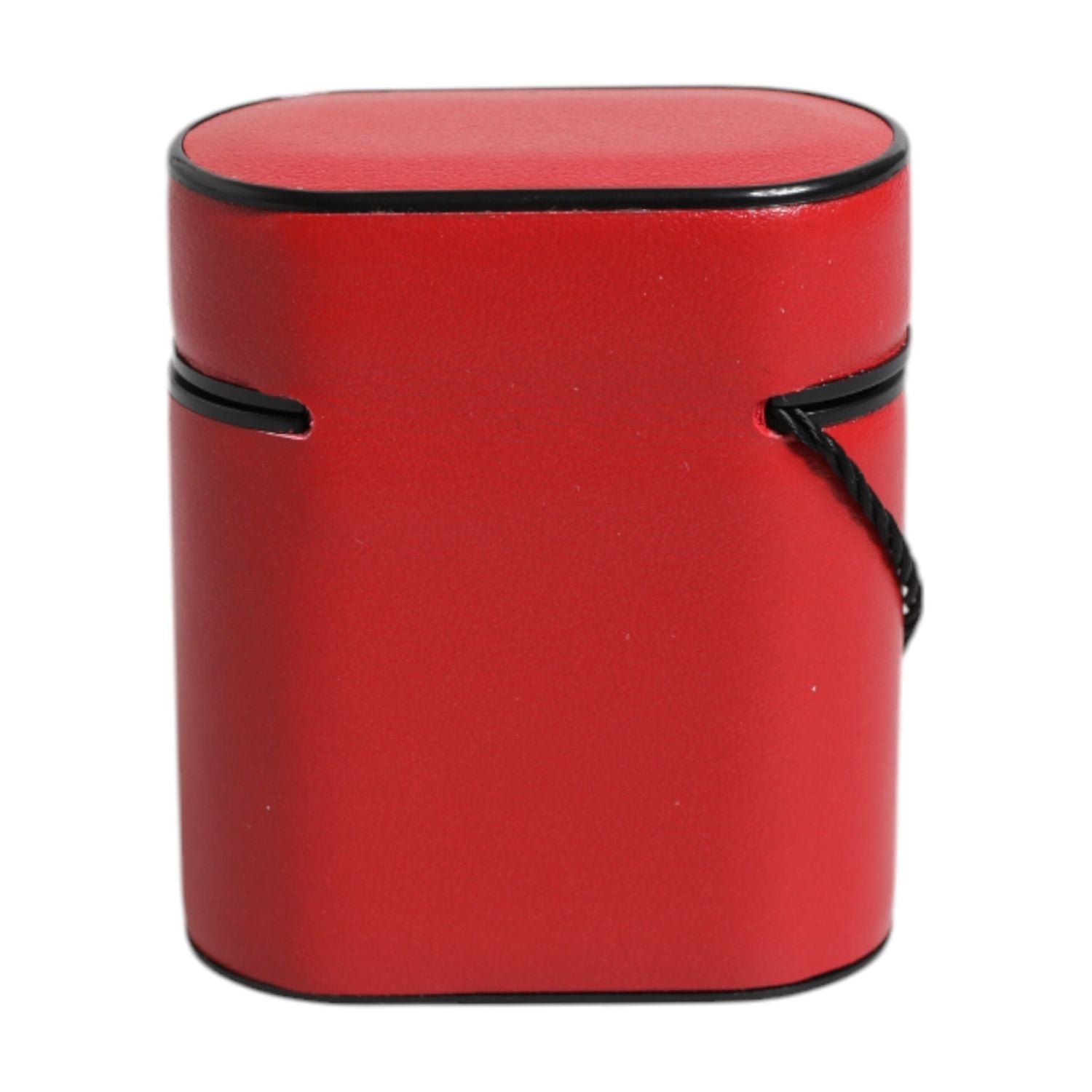 Dolce & Gabbana Red Calfskin Leather Logo Print Flip Holder Airpods Case