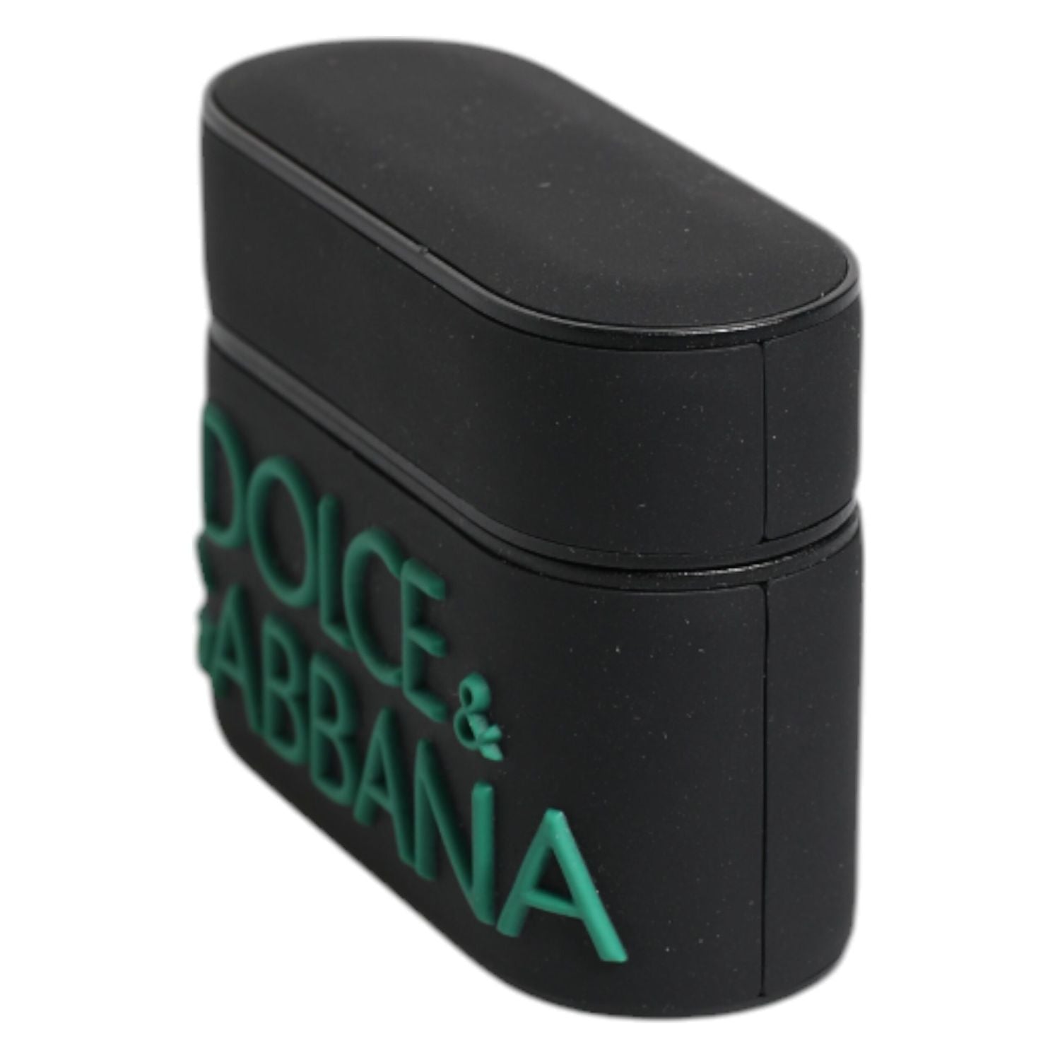 Dolce & Gabbana Black Orange Silicone Embossed Logo Airpods Case