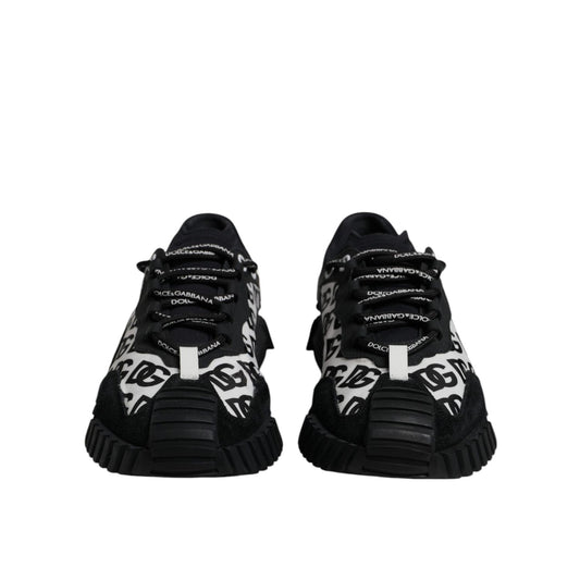Dolce & Gabbana Black Logo Lace Up Low Top NS1 Sneakers Shoes MV7199-44