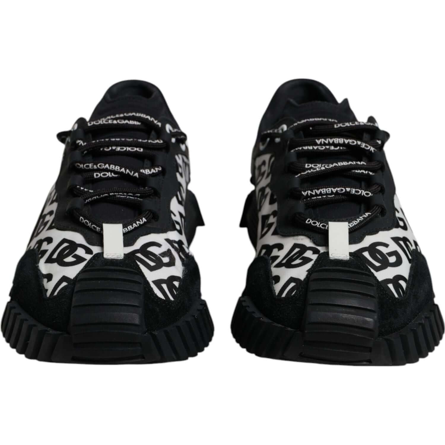 Dolce & Gabbana Black Logo Lace Up Low Top NS1 Sneakers Shoes