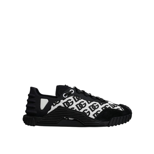 Dolce & Gabbana Black Logo Lace Up Low Top NS1 Sneakers Shoes MV7199-44
