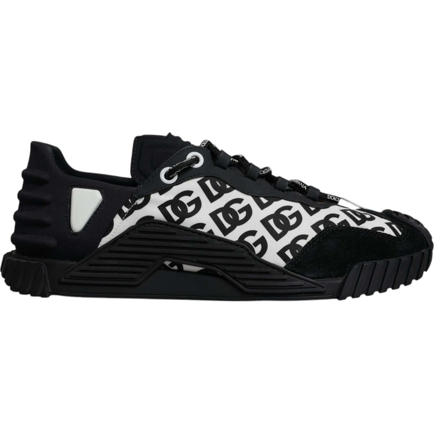 Dolce & Gabbana Black Logo Lace Up Low Top NS1 Sneakers Shoes