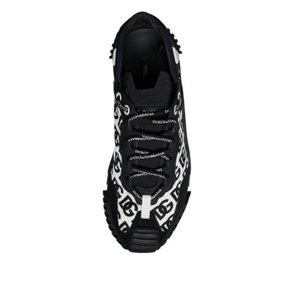 Dolce & Gabbana Black Logo Lace Up Low Top NS1 Sneakers Shoes