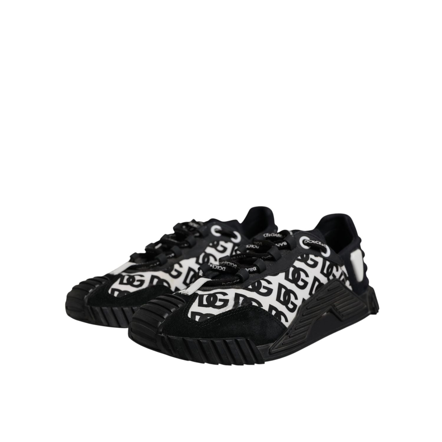 Dolce & Gabbana Black Logo Lace Up Low Top NS1 Sneakers Shoes
