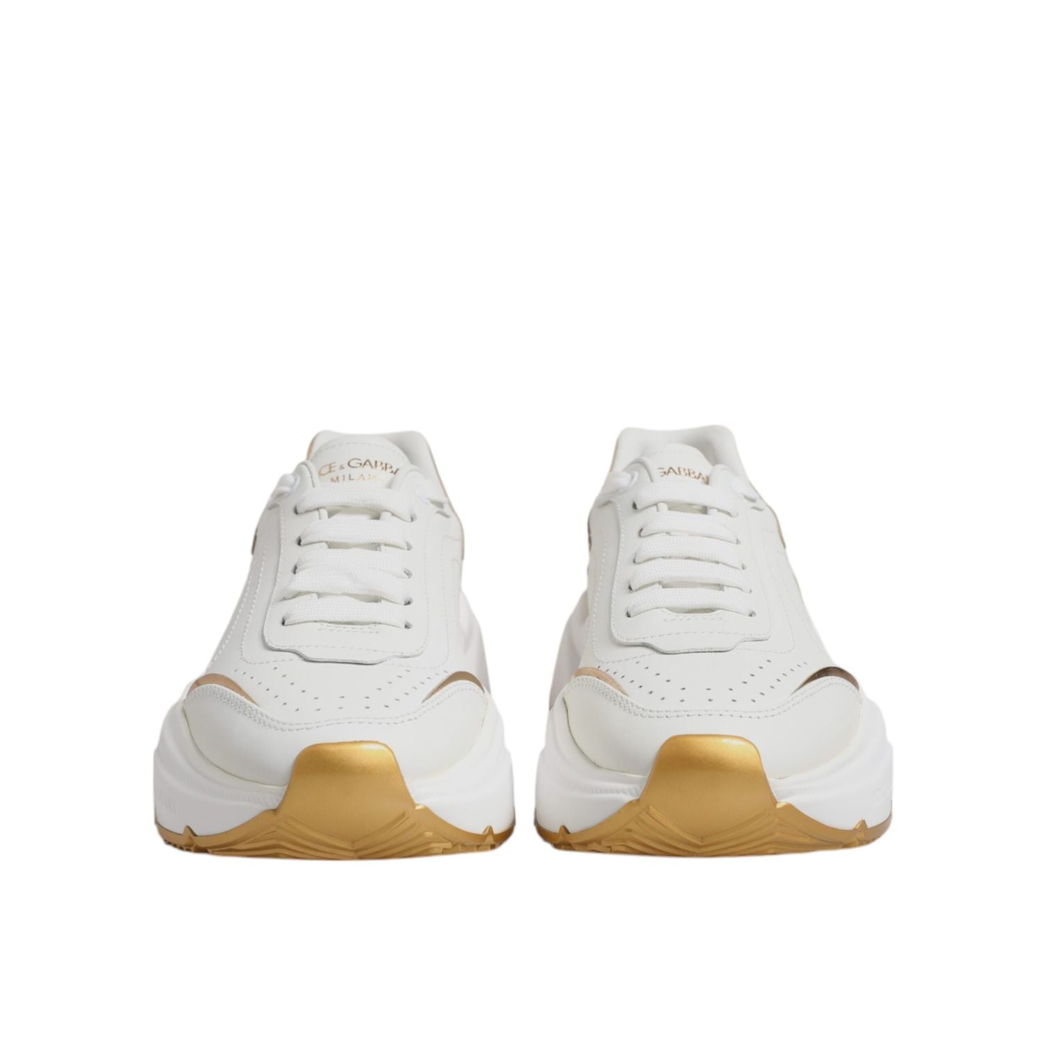 Dolce & Gabbana White Gold Daymaster Low Top Sneakers Shoes