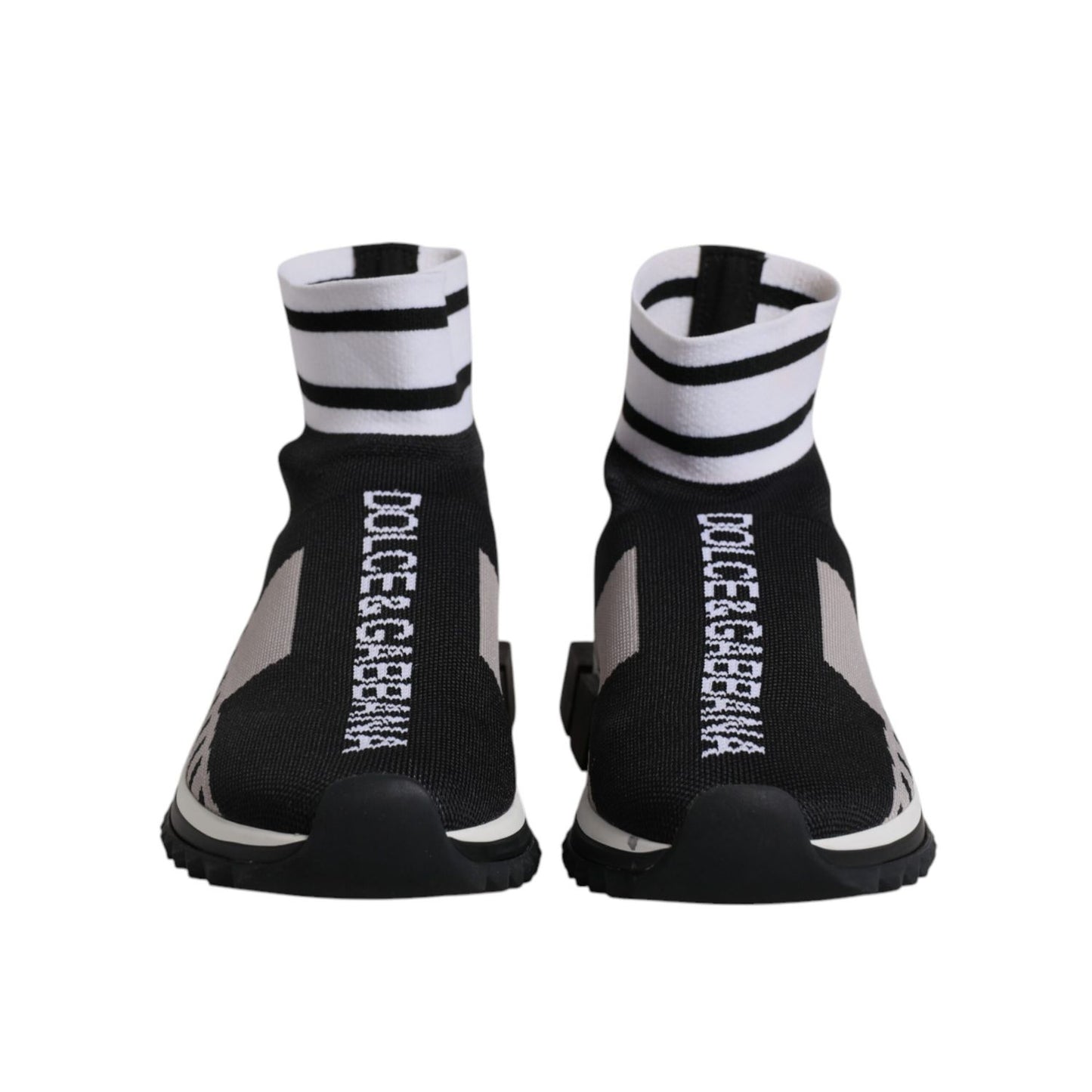 Dolce & Gabbana Black Gray Sorrento Socks Women Sneakers Shoes