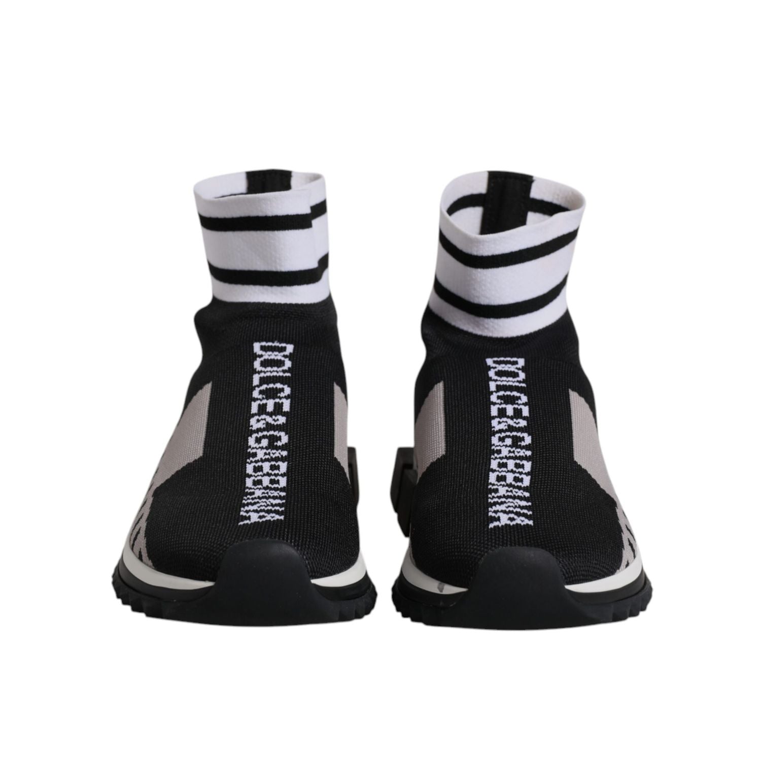 Dolce & Gabbana Black Gray Sorrento Socks Women Sneakers Shoes