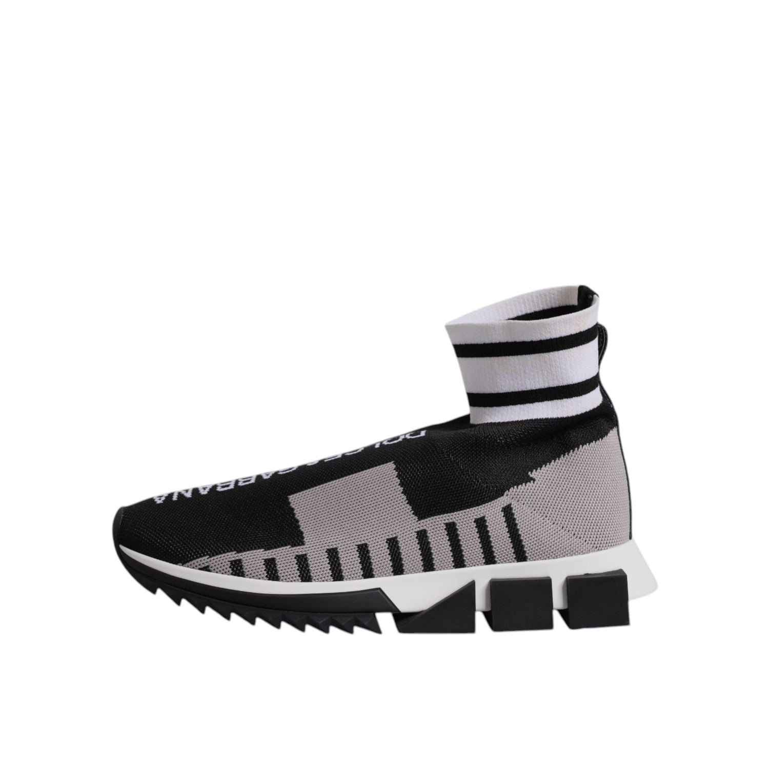 Dolce & Gabbana Black Gray Sorrento Socks Women Sneakers Shoes
