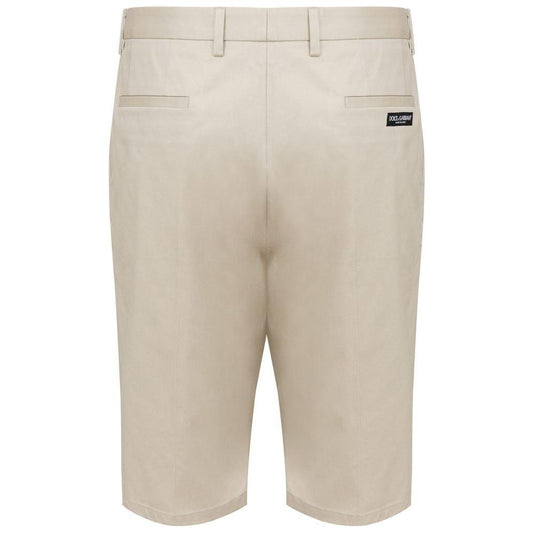 Dolce & Gabbana Beige Cotton Short Dolce & Gabbana Gray