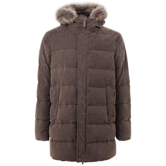 Herno Brown Cotton Jacket Herno Dark Slate Gray