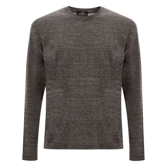 Corneliani Gray Wool T-Shirt Corneliani Dark Slate Gray