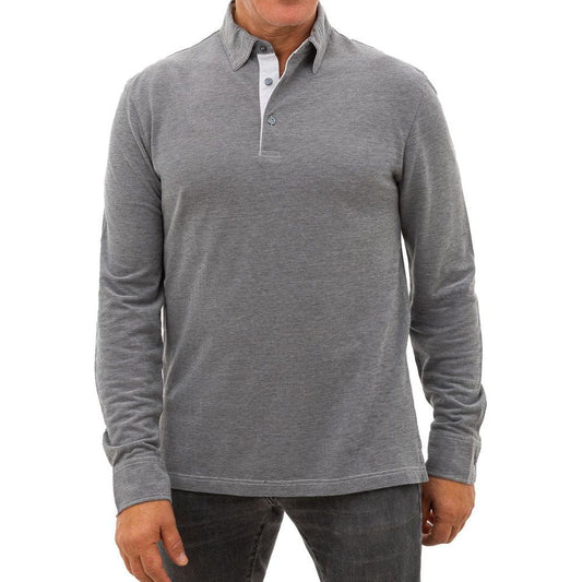 Corneliani Gray Cotton Polo Shirt Corneliani Dim Gray