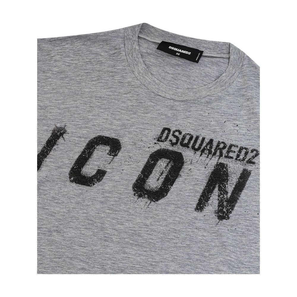 تي شيرت قطني رمادي أنيق من Dsquared² للرجال الأنيقين