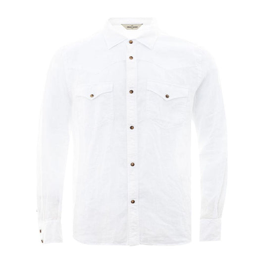 Gran Sasso Linen Elegance Shirt Gran Sasso White Smoke