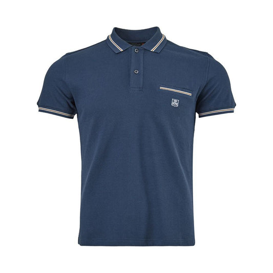 Corneliani Elegant Blue Italian Cotton Polo Shirt Corneliani Dark Slate Gray