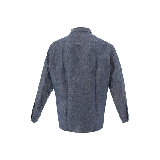 Lardini Elegant Flax Blue Shirt for Men Lardini Dim Gray