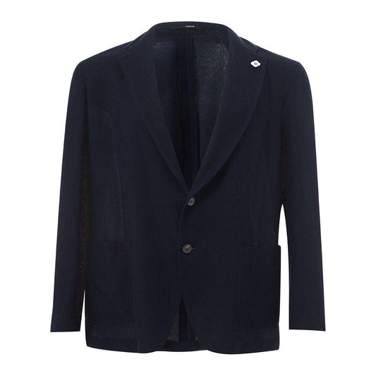 Lardini Blue Cotton Jacket Lardini Black