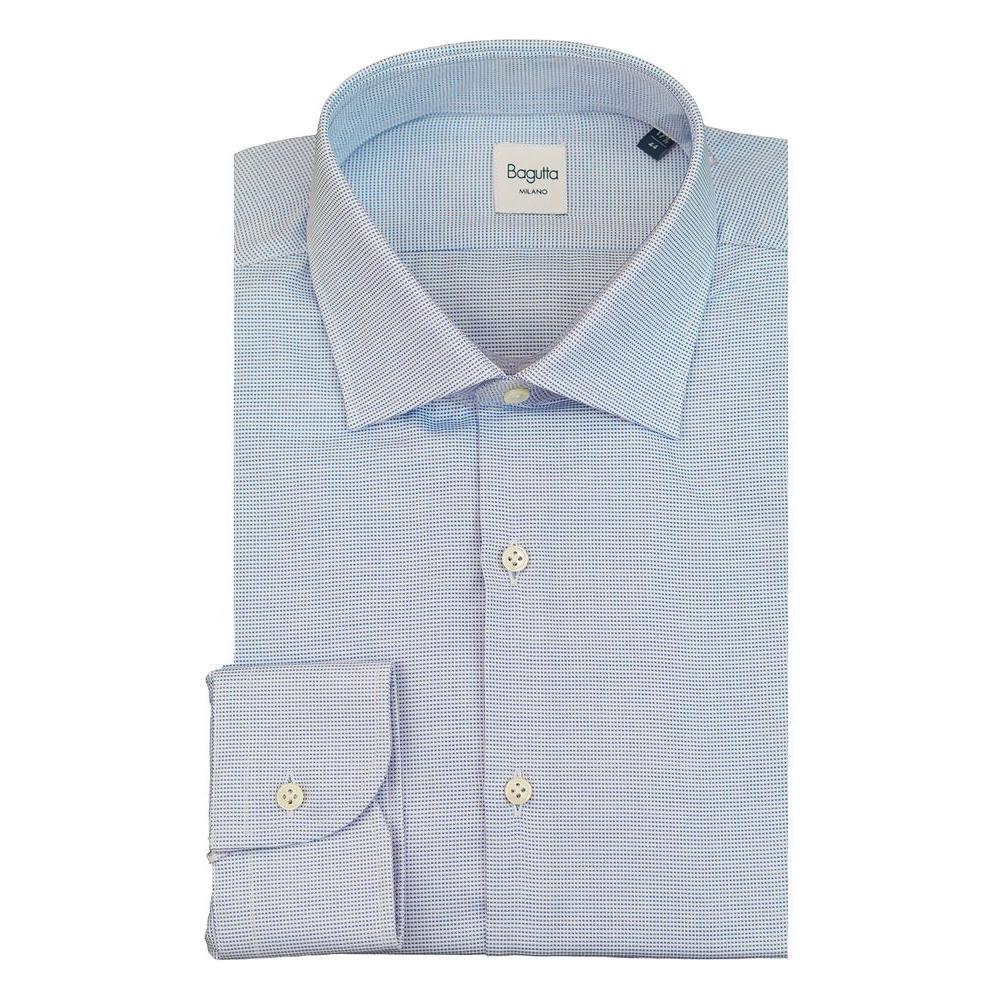 Bagutta Blue Cotton Men's Shirt BA-15220-IT40 | M