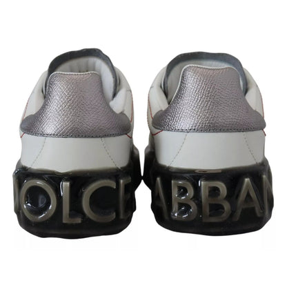 Dolce & Gabbana White Leather Portofino Sneakers Shoes