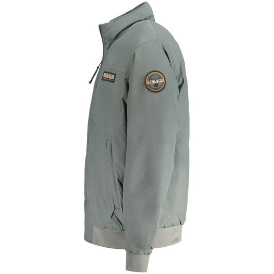 Napapijri Green Polyamide Jacket Napapijri Slate Gray