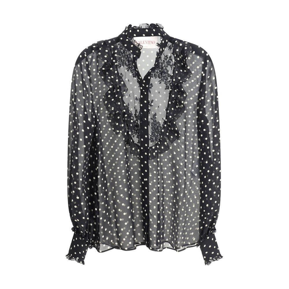 Valentino Polka dot silk Shirt VA-6B0AB7J19ABTB1-IT46|XL