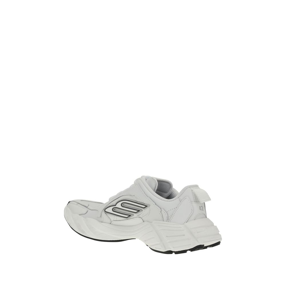 Balenciaga White Calf Leather Bos Taurus Athletic Sneakers