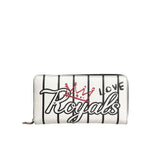 Dolce & Gabbana White Leather DG Crown Royals Continental Zip Around Wallet BAG4627