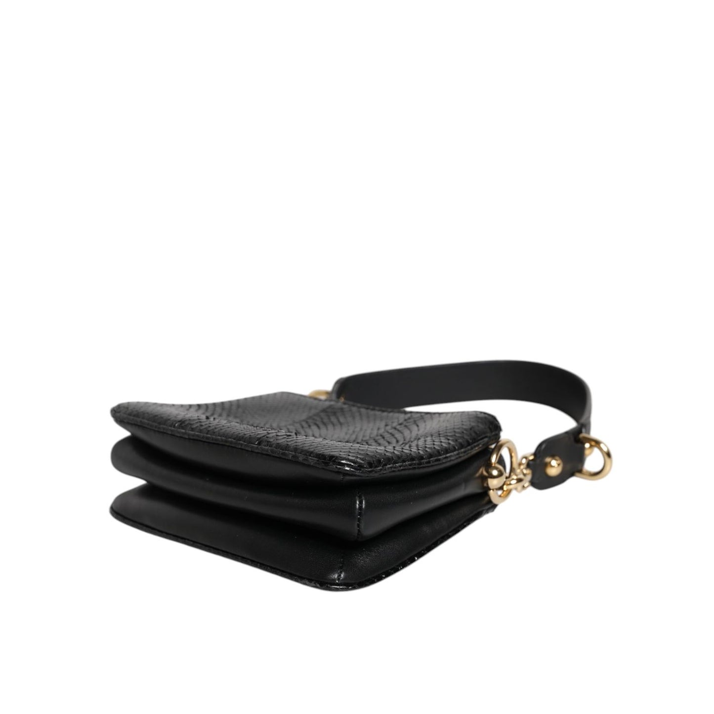 Dolce & Gabbana Black Exotic Leather Shoulder Sling Clutch Bag