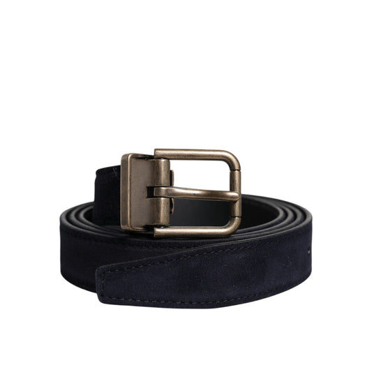 Dolce & Gabbana Black Goat Leather Metal Buckle Classic Belt BEL9294-110
