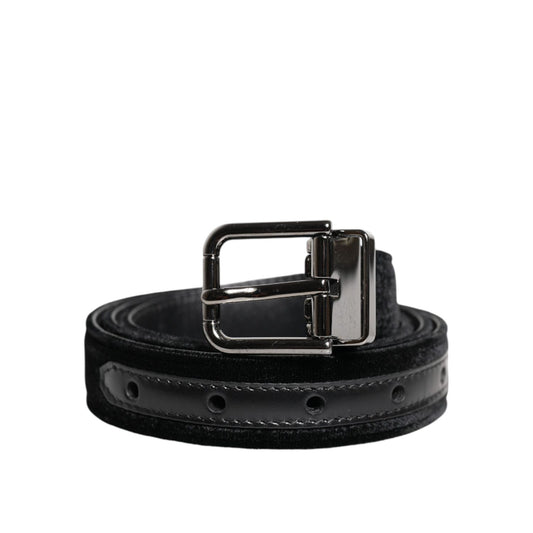 Dolce & Gabbana Black Leather Metal Buckle Classic Belt BEL9297-85