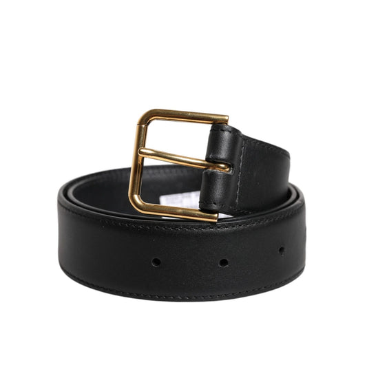 Dolce & Gabbana Black Leather Metal Buckle Classic Belt BEL9301-70