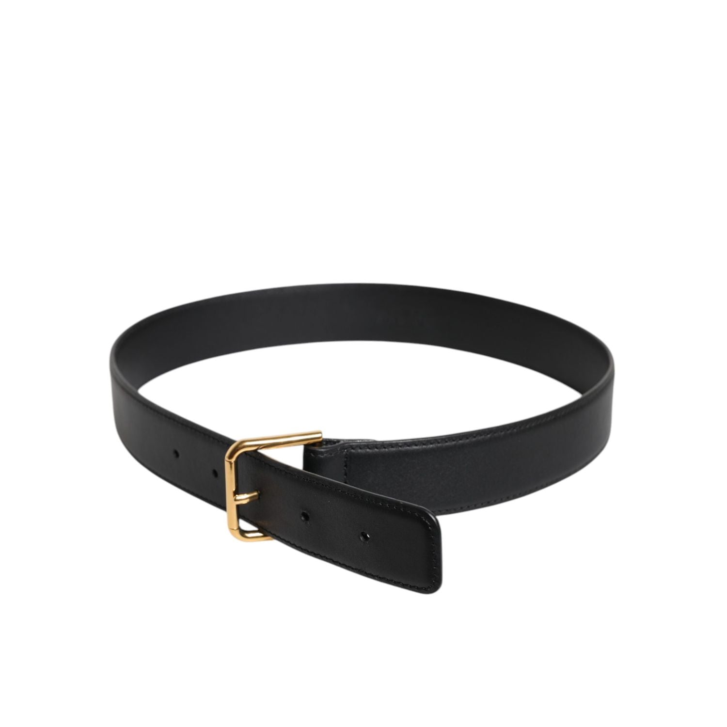 Dolce & Gabbana Black Leather Metal Buckle Classic Belt