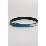 Dolce & Gabbana Blue Beige Leather Weaved Metal Buckle Belt BEL9305-90