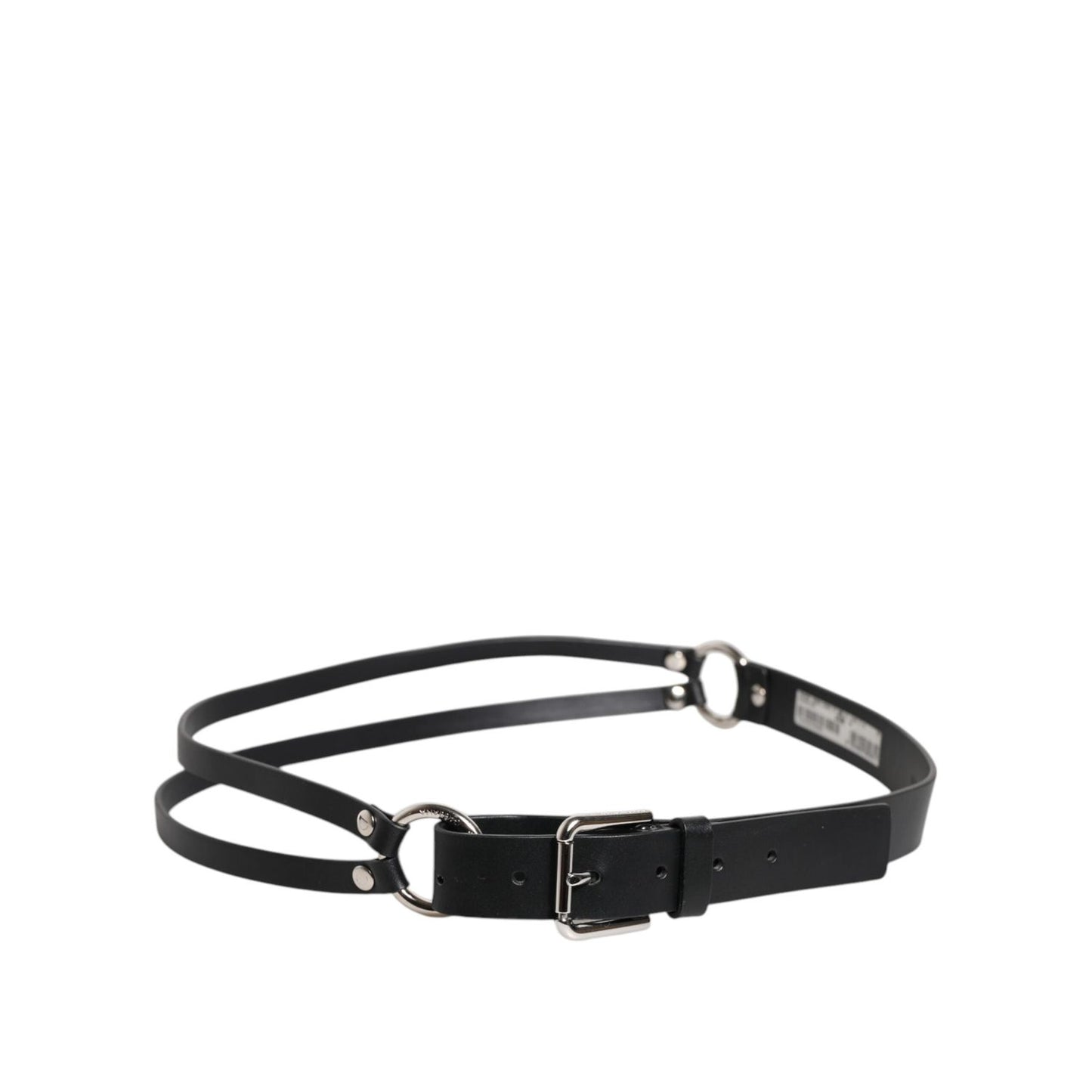 Dolce & Gabbana Black Leather Classic Metal Logo Buckle Belt BEL9319-90