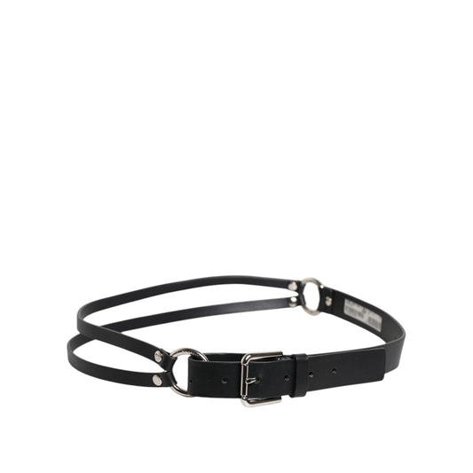 Dolce & Gabbana Black Leather Classic Metal Logo Buckle Belt BEL9319-90