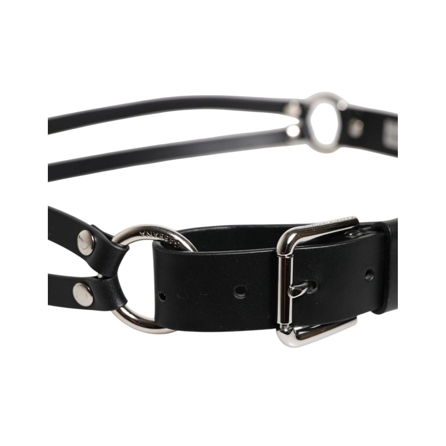 Dolce & Gabbana Black Leather Classic Metal Logo Buckle Belt BEL9319-90
