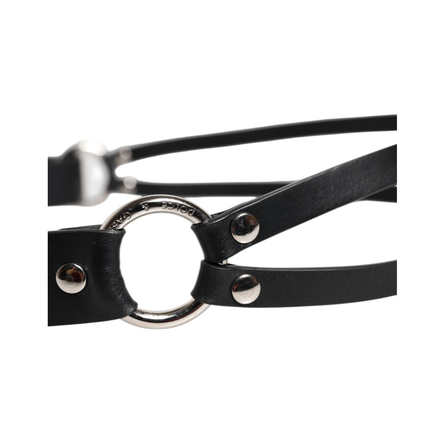 Dolce & Gabbana Black Leather Classic Metal Logo Buckle Belt